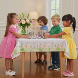 Bunny and Child photo in Oval Frame Easter ガラス缶