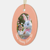 Bunny and Child photo in Oval Frame Easter セラミックオーナメント (左)