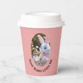 Bunny and Child photo in Oval Frame Easter 紙コップ (正面)