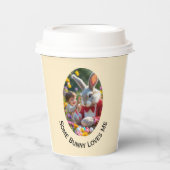 Bunny and Child Photo Oval Frame Easter 紙コップ (正面)