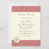 Bunny and Flowers誕生日招待状for Girls 招待状 (裏面)