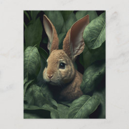 Bunny and plant postcard ポストカード