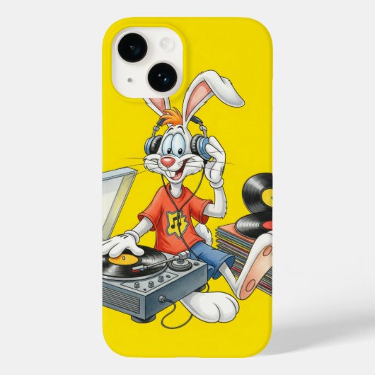  Bunny and Vinyl, by Natasha Us   Case-Mate iPhoneケース (裏面)