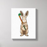 Bunny at Hockey with Hockey stick キャンバスプリント<br><div class="desc">This design is the perfect gift for a birthday,  Christmas and other celebrations. It is suitable for women,  men and kids.</div>