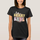Bunny Babe Rabbit Ear Buffalo Plaid Retro Groovy E Tシャツ (正面)
