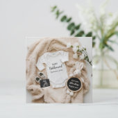 bunny baby reveal pregnancy announcement card  案内状 (スタンド正面)