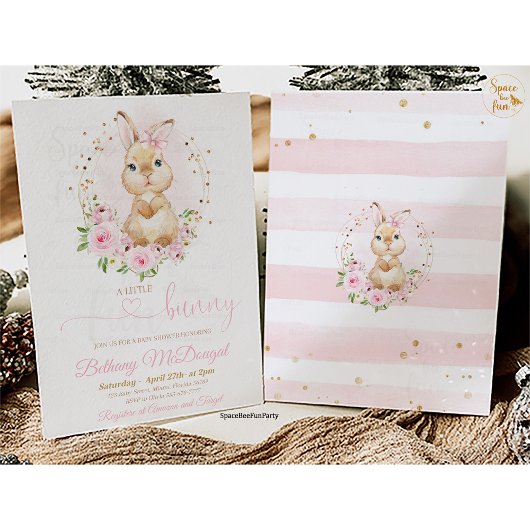 Bunny baby shower  招待状