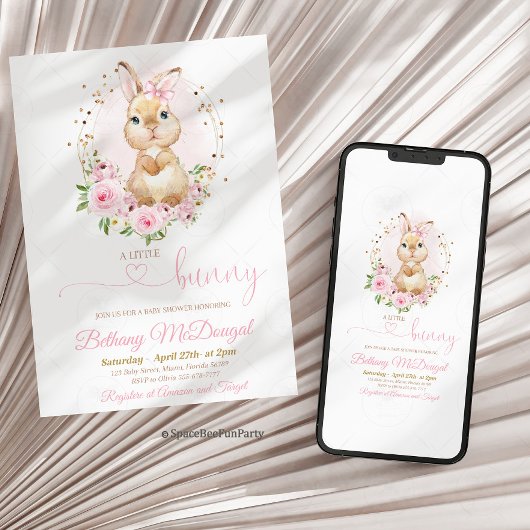 Bunny baby shower  招待状