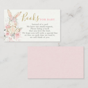 Bunny Baby Shower Girlがブックカードを持参 エンクロージャーカード