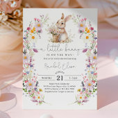 Bunny Baby Shower Invite, Wildflower Spring Design 招待状