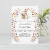 Bunny Baby Shower Invite, Wildflower Spring Design 招待状 (スタンド正面)