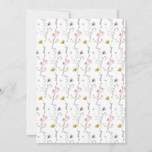 Bunny Baby Shower Invite, Wildflower Spring Design 招待状 (裏面)