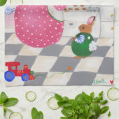 Bunny Baking Cookies Kitchen Towel キッチンタオル (折り畳み)