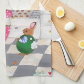 Bunny Baking Cookies Kitchen Towel キッチンタオル (四つ折り)