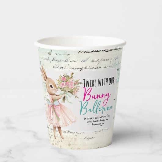 Bunny Ballerina Birthday Cups 紙コップ (正面)