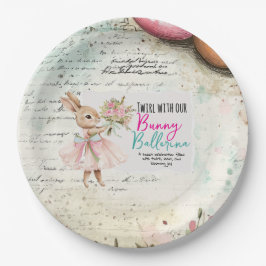 Bunny Ballerina Birthday Paper Plates ペーパープレート