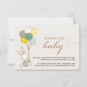 Bunny Balloons Books forベビー囲い 招待状 (正面)
