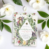 Bunny & Bee Greenery Rhombus Easter Brunch 招待状