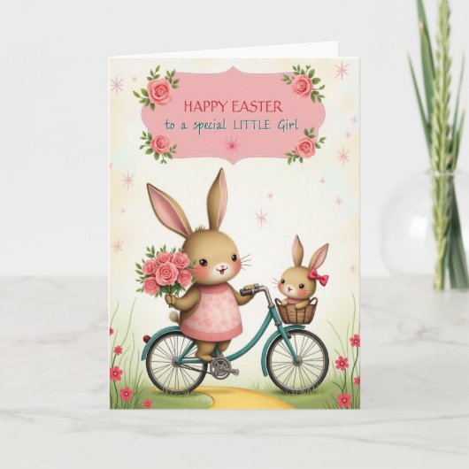 Bunny Bicycle Ride Greeting Card カード (正面)