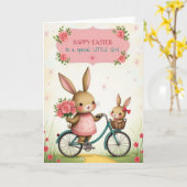 Bunny Bicycle Ride Greeting Card カード (黄色い花)