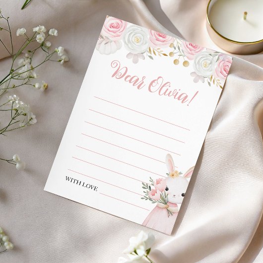 Bunny Birthday Floral Time Capsule Card 招待状