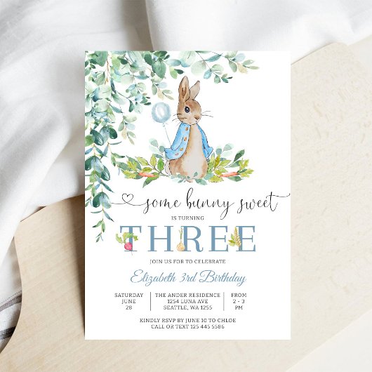 Bunny Birthday Invitation Girl 招待状