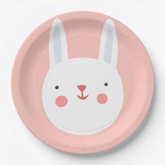 Bunny Birthday Kids Wall Decor  ペーパープレート (正面)
