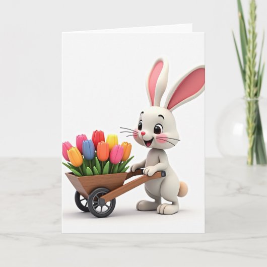 Bunny Blooms Delivery Card カード (正面)
