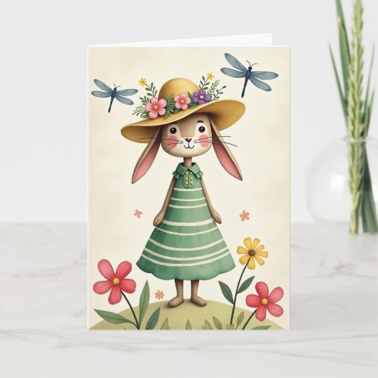 Bunny Blooms Summer Day Card カード (正面)