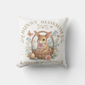 Bunny Blossom Easter Rabbit in Floral Basket クッション (正面)