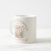 Bunny Blossom Easter Rabbit in Floral Basket コーヒーマグカップ (正面左)