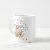 Bunny Blossom Easter Rabbit in Floral Basket コーヒーマグカップ (正面左)