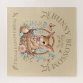 Bunny Blossom Easter Rabbit in Floral Basket ジグソーパズル (横)
