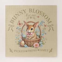 Bunny Blossom Easter Rabbit in Floral Basket ジグソーパズル