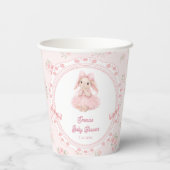 Bunny Blush Pink Girl Baby Shower Paper Cups 紙コップ (裏面)