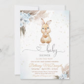 Bunny Boho baby shower  招待状 (正面)