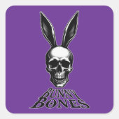 Bunny Bones – Gothic Easter Bunny - Autocolante スクエアシール (正面)