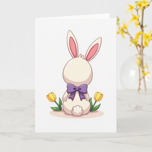 Bunny Bow Springtime Card カード (黄色い花)
