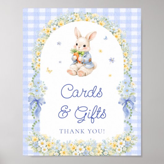 Bunny Boy Baby Shower Cards and Gifts ポスター (正面)