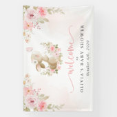 Bunny, Butterfly, Flowers, Baby Shower Welcome 横断幕 (縦)