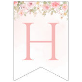 Bunny, Butterfly, Pink Flowers, First Birthday バンティングフラッグ (第2の旗)