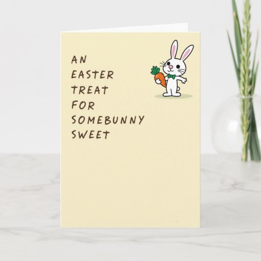 Bunny Carrot Treat Easter Card カード (正面)