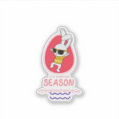 Bunny Cartoon Cute Animal Hunting Rabbit シール (正面)