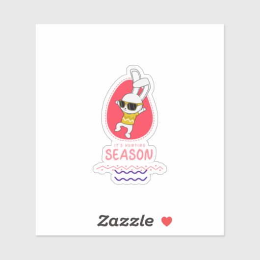 Bunny Cartoon Cute Animal Hunting Rabbit シール (シート)