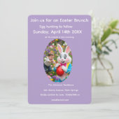 Bunny & Child Photo Oval Frame Easter 招待状 (スタンド正面)