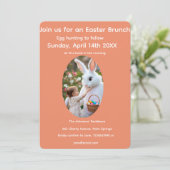 Bunny & Child Photo Oval Frame Easter 招待状 (スタンド正面)