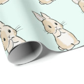 Bunny cleaning paws ラッピングペーパー (ロールコーナー)