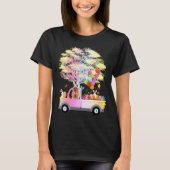 Bunny Cocker Spaniel Dog & Eggs On Truck Happy Eas Tシャツ (正面)