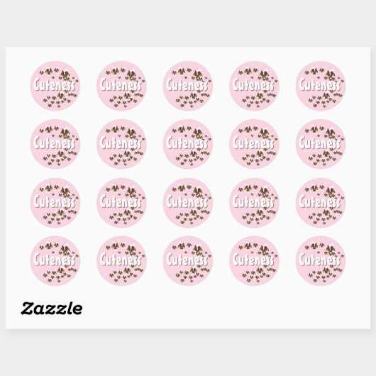 Bunny Cuteness Overload  Classic Round Sticker ラウンドシール (シート)