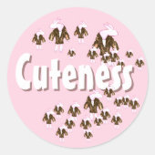 Bunny Cuteness Overload Classic Round Sticker ラウンドシール (正面)